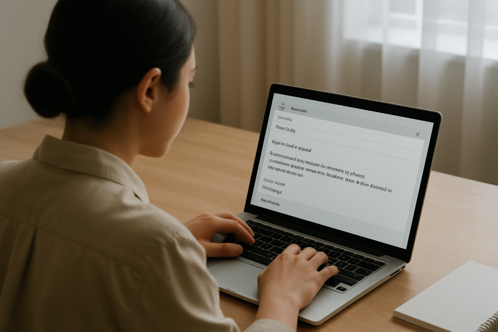 Job seeker writing a thank-you email after a UK interview.