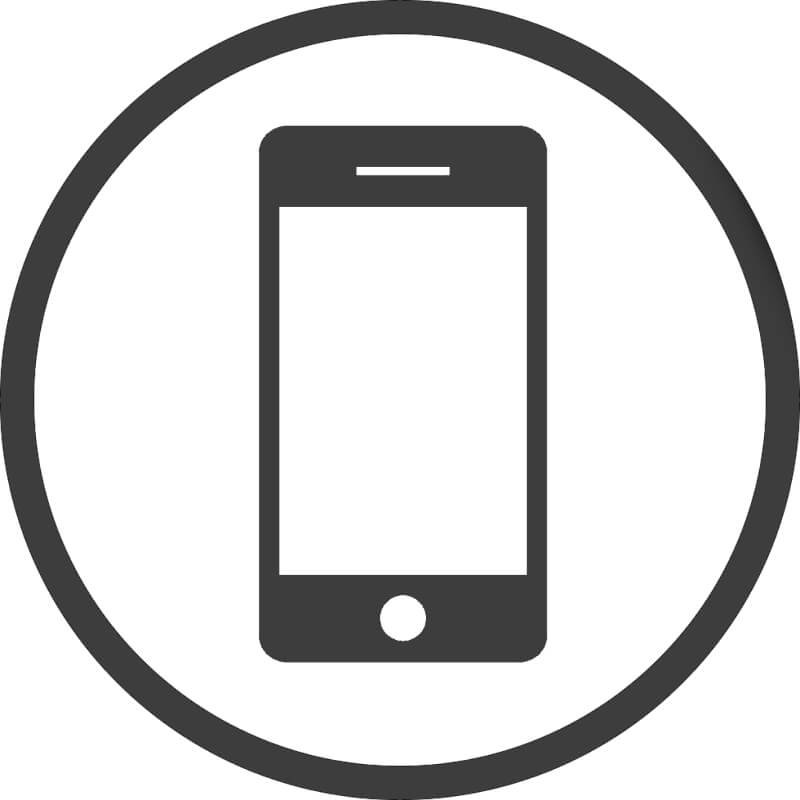 Mobile Phone Symbol in Grey