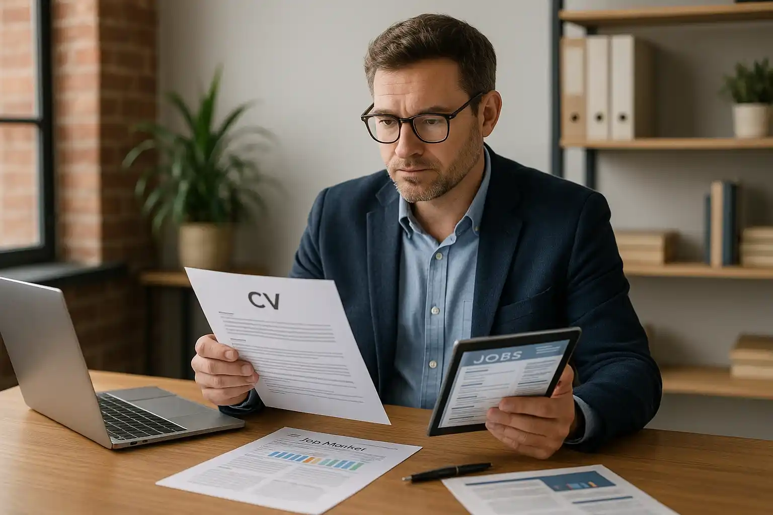 UK-based CV writer analysing sector-specific job data to tailor a client’s application
